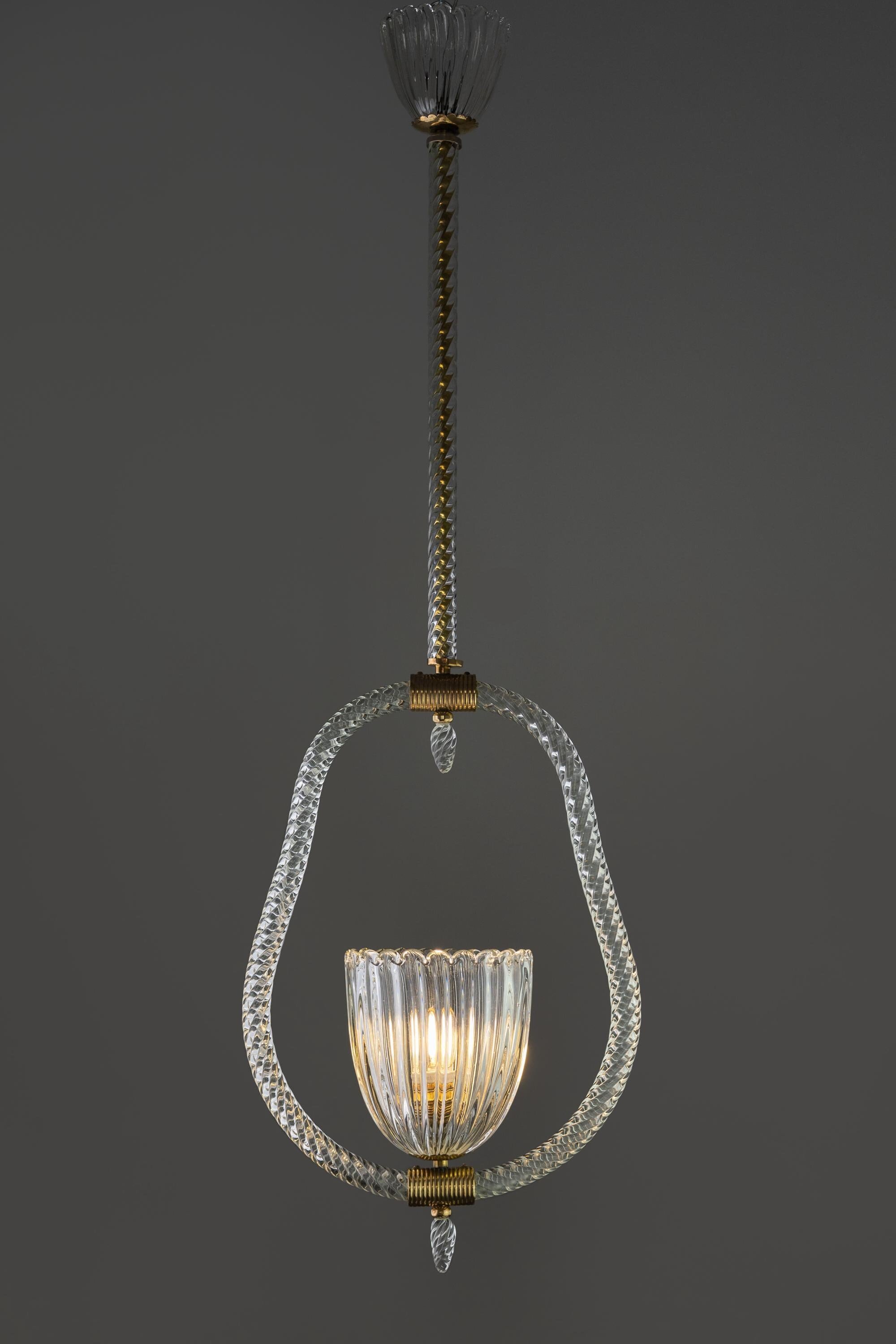 Artdeco Murano Glass Barovier and Toso Chandelier (1930s