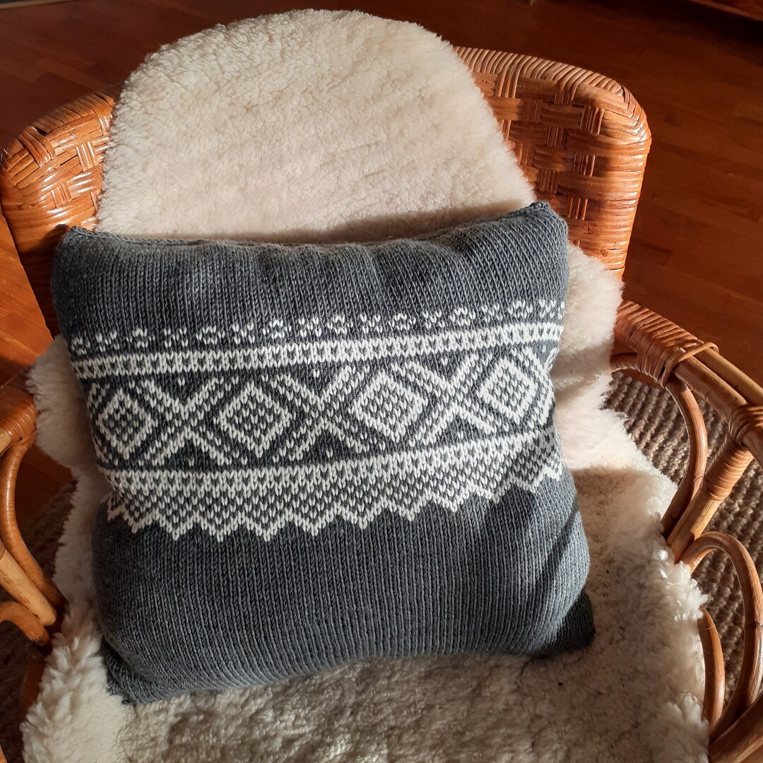 Hand Knitted Cushion Cover, Pillow Covers, Knitted Nordic Pillow Cover