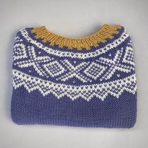 Hand Knitted Merino Wool Norwegian Sweater - Size 6