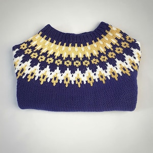 Hand knitted nordic sweater, fair isle sweater, Norwegian gift, handmade clothing, Swedish jumper, Norwegian sweater, wool pullover for kids