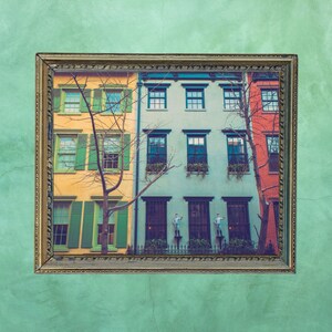 Colorful New York City Building Facades Retro Look, Architecture Photography, Instant Digital Download, Wall Art, Printable, Manhattan, Old