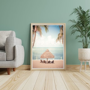 Beach GRASS TIKI HUT Palapa, Instant Digital Download, Wall Art, Print, Travel photography, printable, Boho, vintage, retro, island, calm
