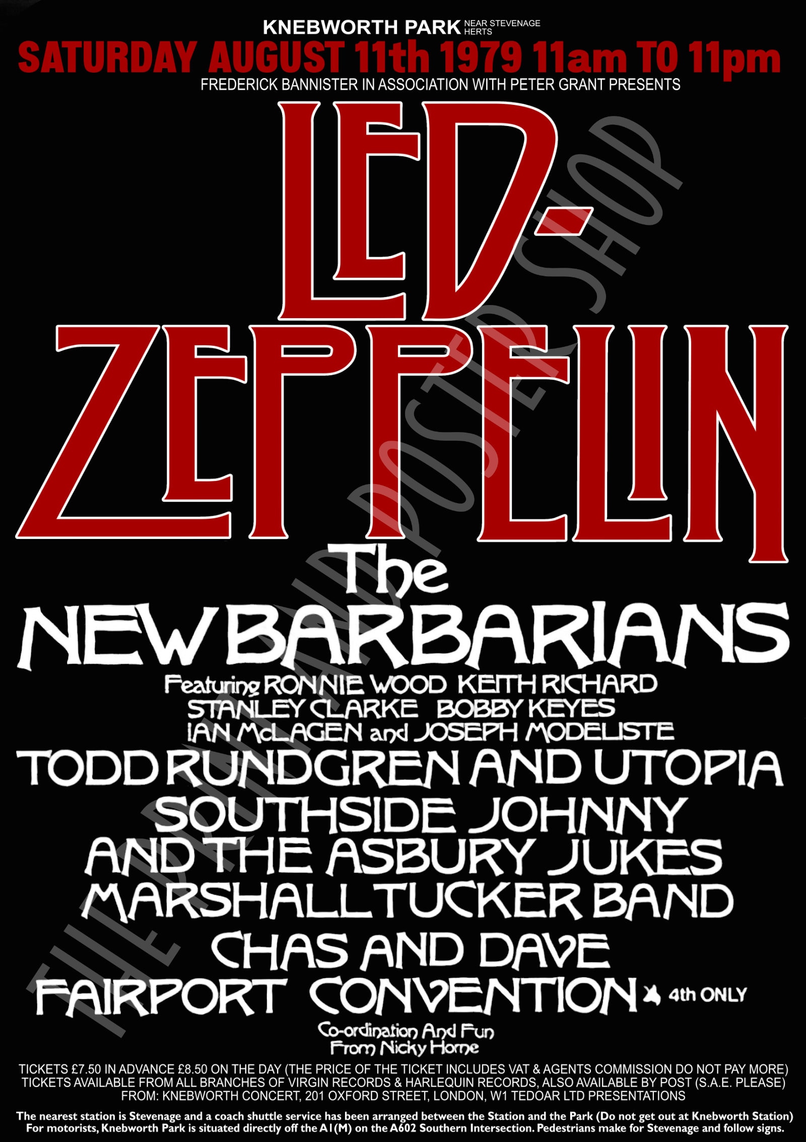 Led Zeppelin Knebworth Park 1979 Poster Print - Etsy UK