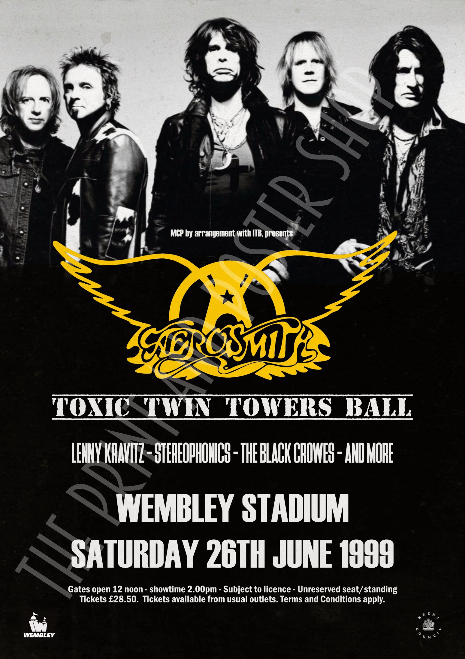 Aerosmith Wembley Stadium 1999 Poster Print: Rock Music