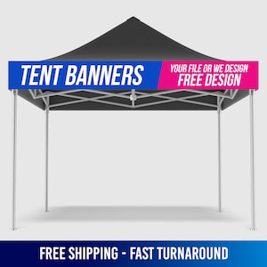Custom Trade Show Banners, Business, and Canopy Tent Banners: 1x8 to 1x10 Sizes, Vinyl Banners