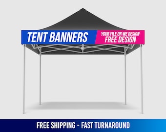 Pancartas personalizadas para ferias comerciales, pancartas comerciales y para carpas con dosel: tamaños de 1x8 a 1x10, pancartas de vinilo