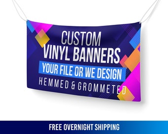 Custom Banner Printing Any Size – Outdoor 13oz Vinyl for Business Signs, Events, Birthdays, Graduations & Promotions