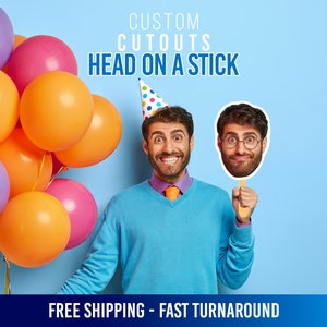 Face on a Stick or Face Fans, the Ultimate Personalized Fans & Custom Cutouts. Bachelor or Groom Decor