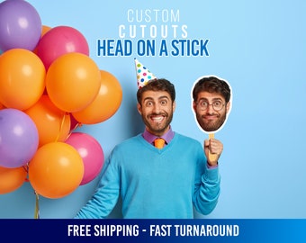 Face on a Stick or Face Fans, the Ultimate Personalized Fans & Custom Cutouts. Bachelor or Groom Decor