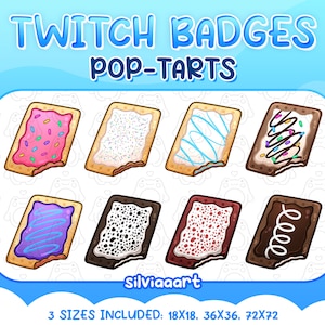 Twitch Poptarts Pop-tarts Emote - Badges - Streamer - Channel Point - Subscription - Pastel - Discord - Donation - Streamer Graphics Poptart