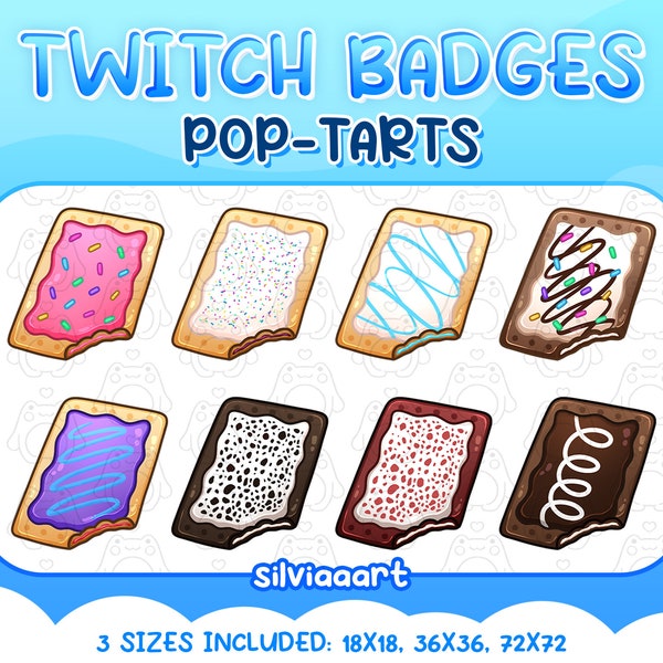 Twitch Poptarts Pop-tarts Emote - Badges - Streamer - Channel Point - Subscription - Pastel - Discord - Donation - Streamer Graphics Poptart