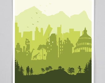 Poster Landscape poster inspired by The Last of us format A4, A3, and postcard for wall decoration