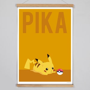 Affiche Pokemon - Décoration murale pour chambre d'enfant fille ou garcon -  Motif Pikachu Evoli
