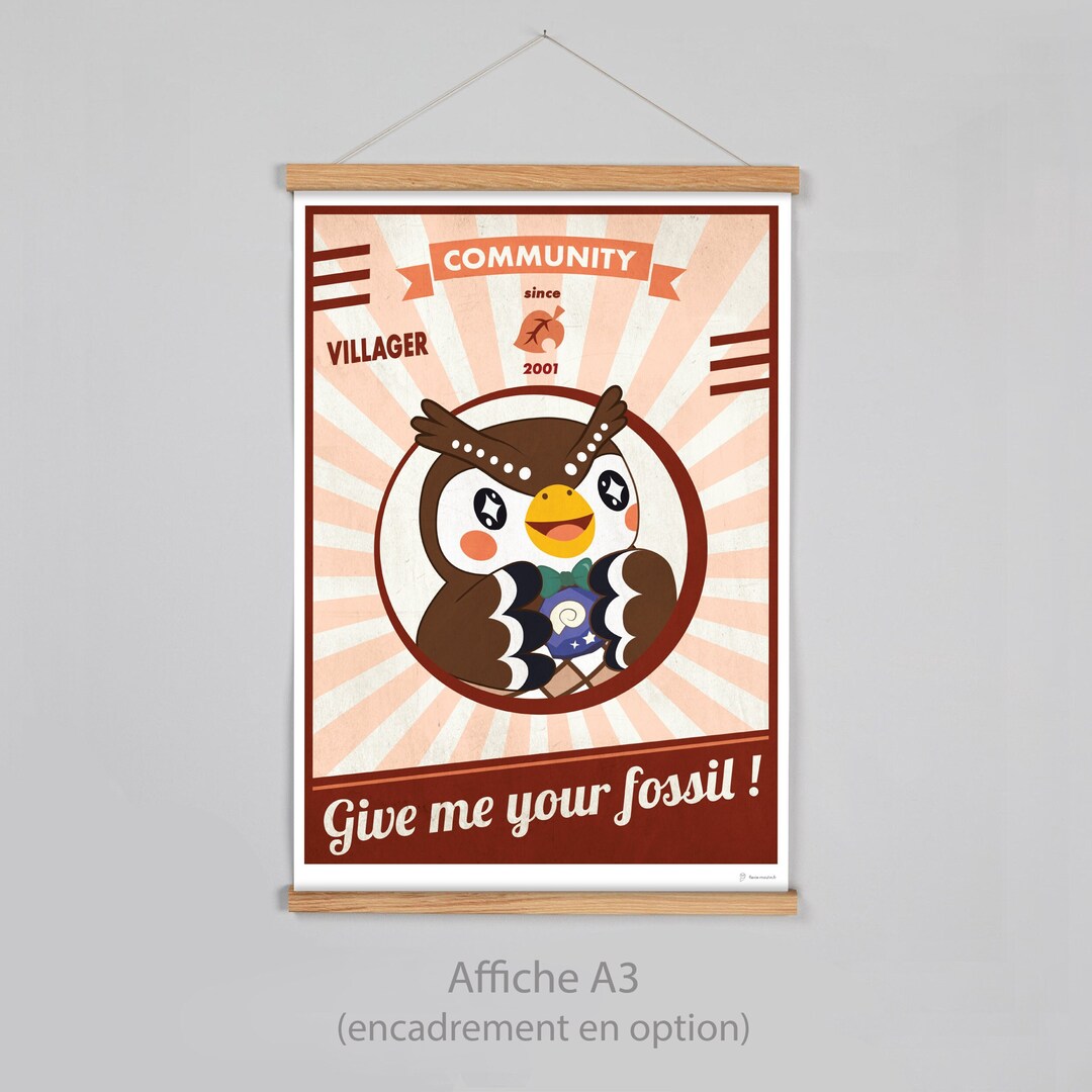 Poster Poster Inspired Animal Crossing Blathers Thibou Handmade