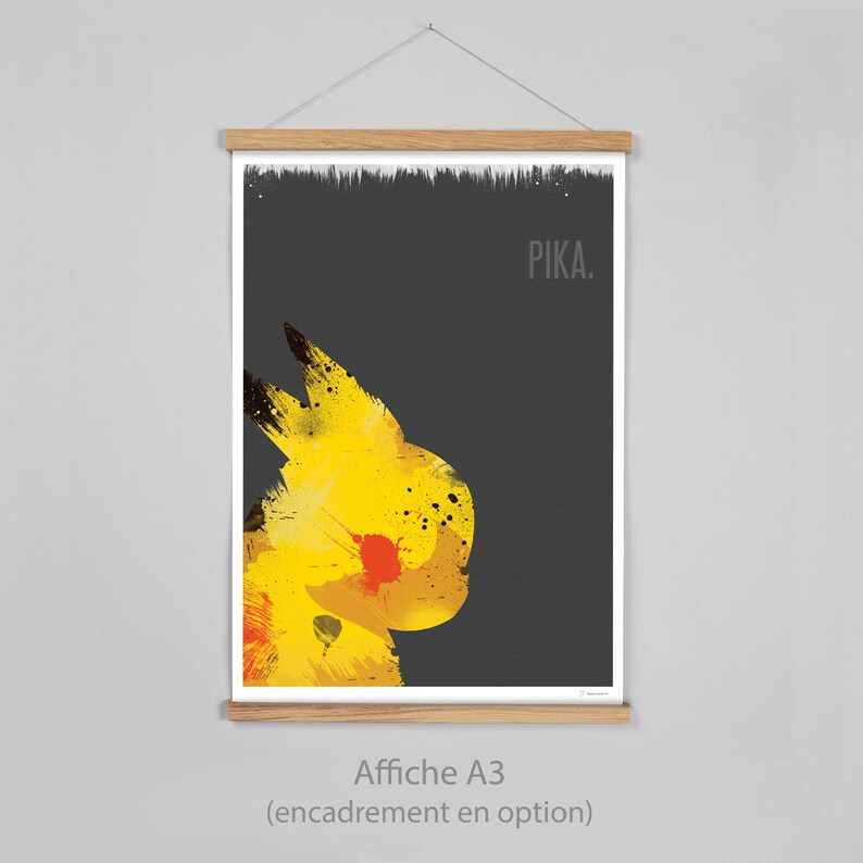 Poster Poster Inspired Pikachu Pokemon Yellow Minimalist Painting ...