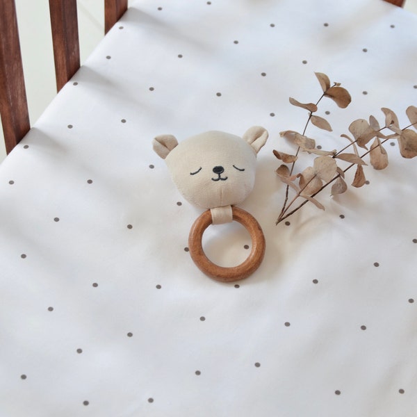 Brown dots bed sheet, premium cotton, Bettlaken