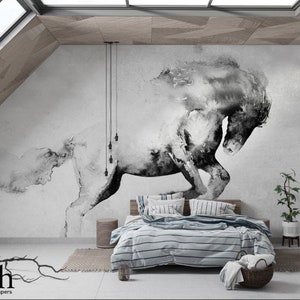 Artistic Painting Horse Picture Wallpaper / Peel and Stick Wallpaper