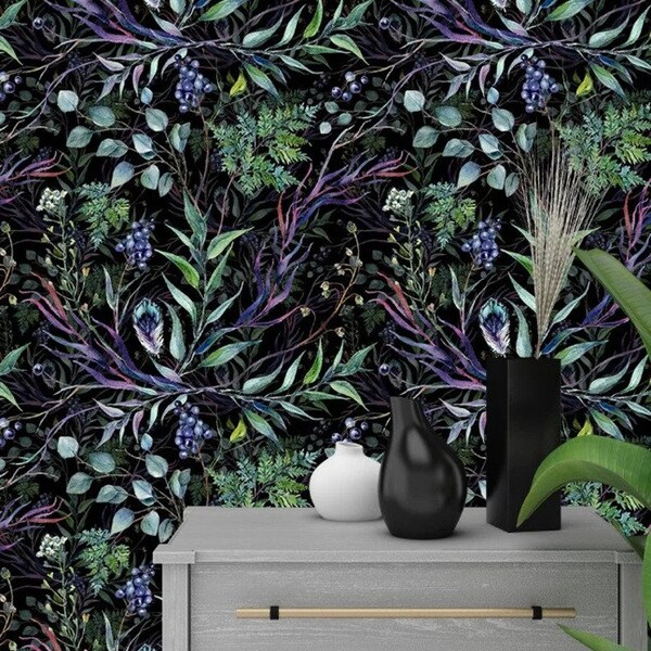 Botanical Wallpaper Secret Garden Etsy