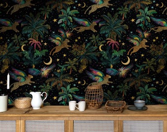 Mystical Jungle Wallpaper: Fantasy Leopard Wall Mural