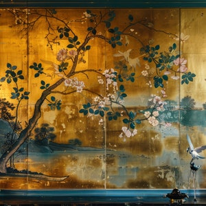 Ancient Chinese style Peel and Stick Wallpaper | Canvas Wallpaper | Removable Vintage Wallpaper for Home Decoration
