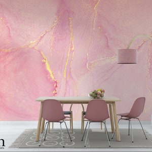 Pink Looks Gold Look Abstract Painting Modern Design Background marble wallpaper/peel and paste wallpaper vinyl wallpaper wallpaper room