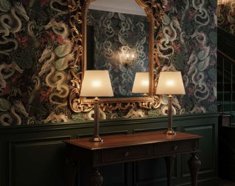 Dark Green Dragon Wallpaper | Maximalist Gothic Esthetic | Chinoiserie Wallpaper