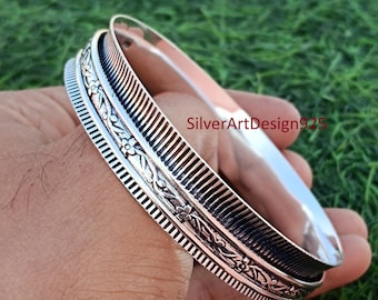 Spinner Bracelet, 925 Sterling Silver, Designer Silver Bangle & Bracelet, Latest Design Bracelet, Handmade Dainty Bengal, Gift For Christmas