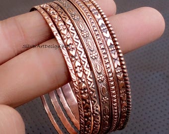 Copper 07 set of Bangle - 100% Solid Copper, Beautiful Bangle, 07 set Bangle, Handmade Bangle & Bracelet, Special Bangle Popular Gift Bangle