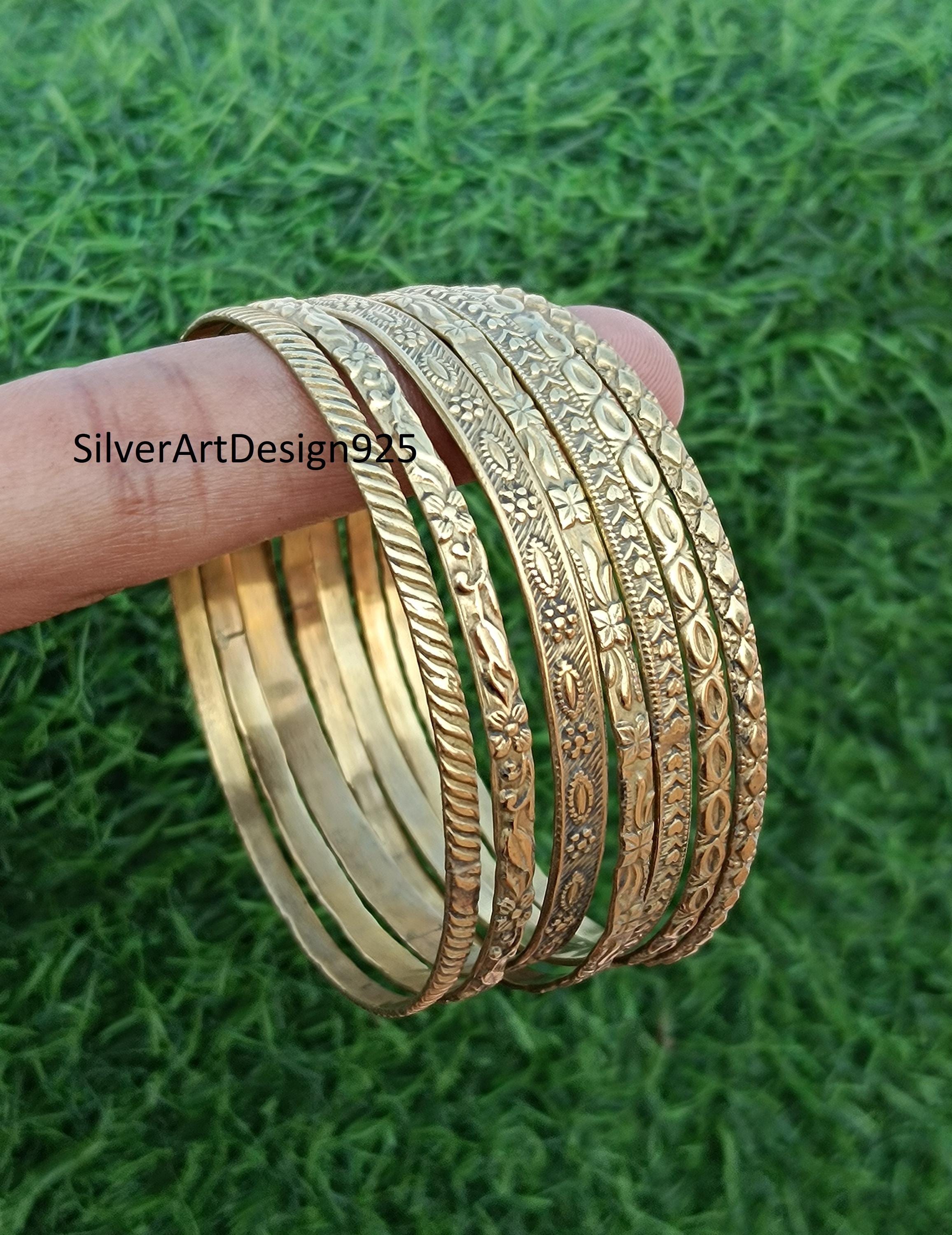 Brass 07 Set Of Bangle - Solid 100% Brass, Beautiful Bangle, Designer Bracelet, Handmade Bracelet, Latest Design Special Health Benefits