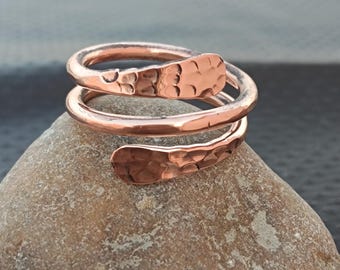Solid Copper Band Ring, 100% Solid Copper Ring, Handmade Ring, Meditation Ring, Thumb Ring, Copper Wrap, Unisex Ring, Gift for father's