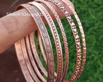 Copper 05 set of Bangle - Solid 100% Copper, Beautiful Bangle, Pretty Bangle, Handmade Bangle & Bracelet, Special Health Benefits Bangle