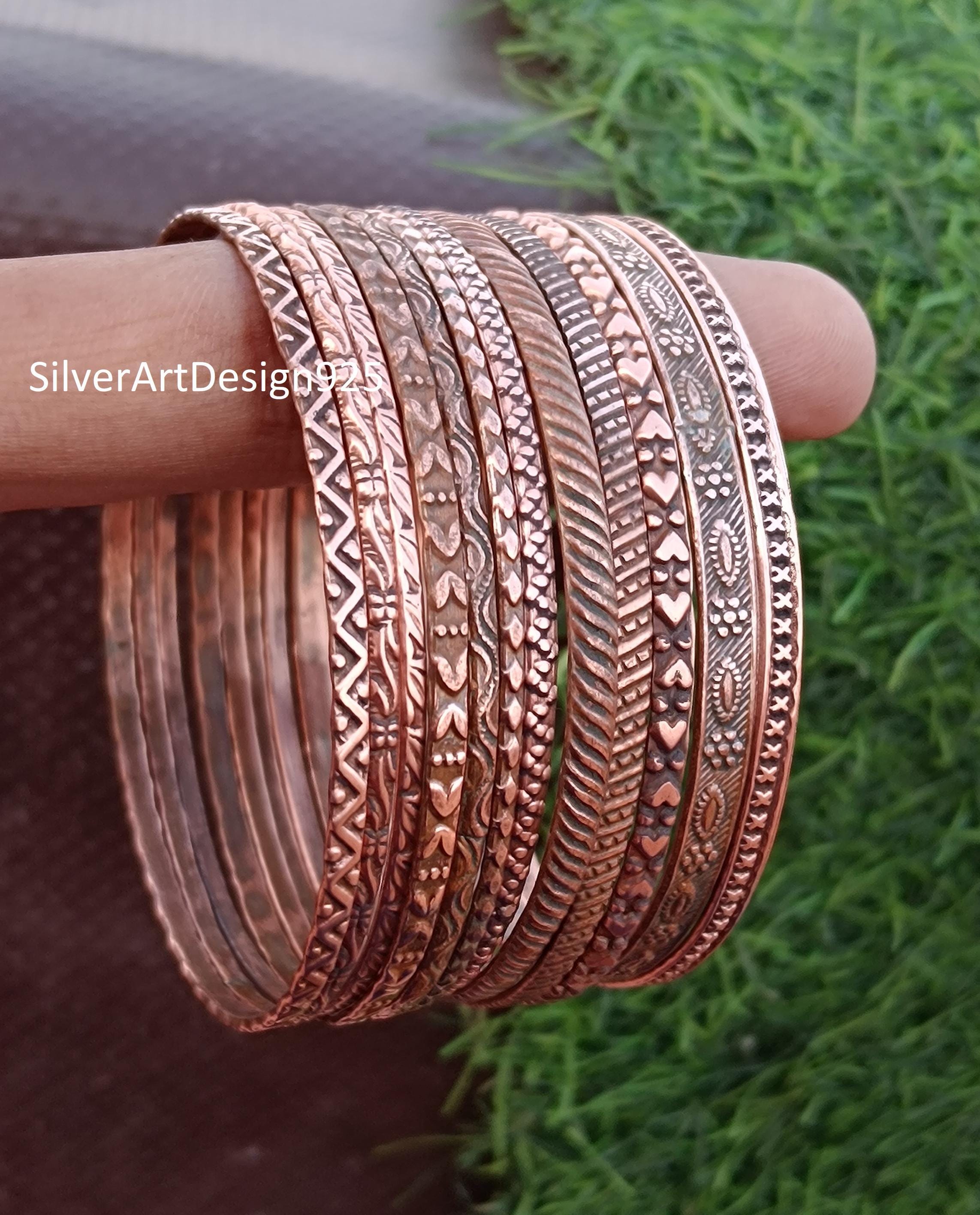 Copper 12 set of Bangle - Solid 100% Copper, Beautiful Bangle, 12 Day Bangle, Handmade Bangle & Bracelet, Special Health Benefits Bangle