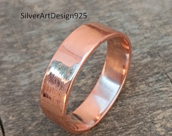 Solid Copper Ring, 100% Solid Copper Ring, Handmade Ring, Meditation Ring, Thumb Ring, Copper Wrap, Hammered Ring, Gift For Mom, Man's Ring,