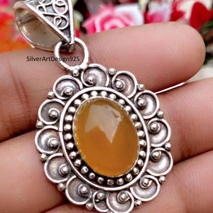 Yellow Onyx Pendant, 925 Staling Silver Pendant, Handmade Necklace, Women Pendant, Designer Silver Pendant, Very Pretty, Gift For Valentine