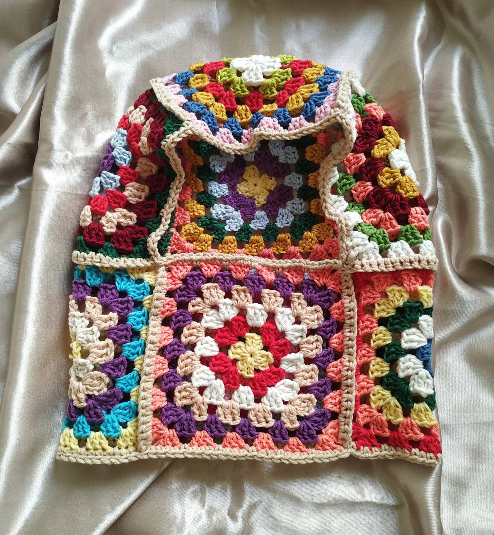 Handmade Balaclava Crochet Hoodie Granny Square Hat Etsy