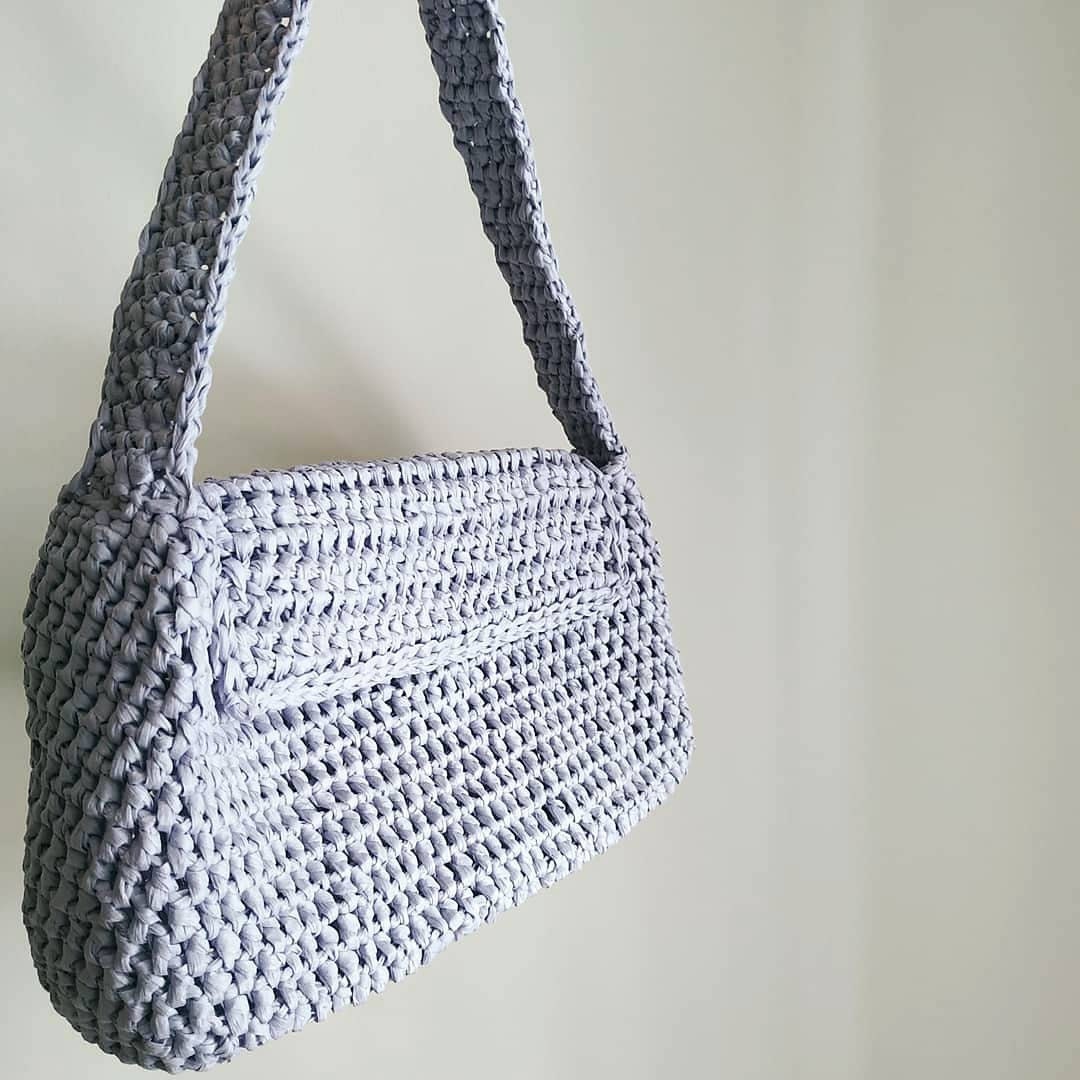 Crochet Baguette Bag Small Handknit Bag French Raffia - Etsy