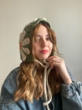 Crochet Balaclava, Daisy Floral Bonnet, Bohemian Bonnet, Handmade Winter Warm Hat, Handknit Bonnet product logo