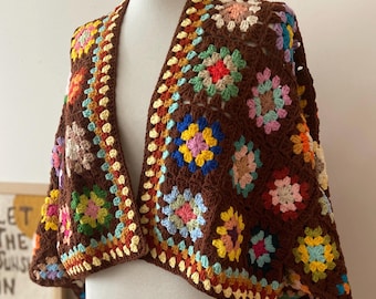 Crochet Cardigan, Granny Square Cardigan, Granny Square Jacket, Bohemian Cardigan, Cardigans in 5 different colours, Batwing Knit Cardigan
