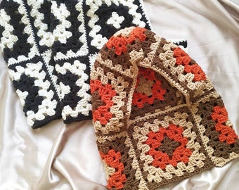 Crochet Granny Square Balaclava, 3 Different Colour Balaclava, Crochet Hoodie, Winter Hood, Unique Gift, Knit Balaclava