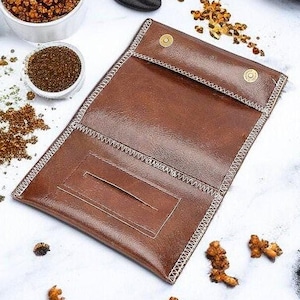 Porta tabacco da arrotolare personalizzato, porta tabacco in pelle Shelby, idea regalo vintage, idea matrimonio, regalo personalizzato per San Valentino