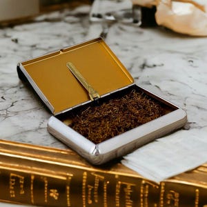 Scherzo personalizzato sul tabacco da arrotolare, porta tabacco in acciaio vintage tasca Nath Shelby, regalo, idea matrimonio, regalo di San Valentino personalizzato