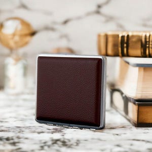 Portasigarette personalizzato, custodia in pelle tascabile marrone Thomas Shelby, idea regalo vintage, idea matrimonio, regalo di San Valentino personalizzato