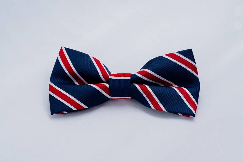 Silk Bow Tie, Costume Bow Tie, Original Blue Red Silk Mycroft Bow Tie