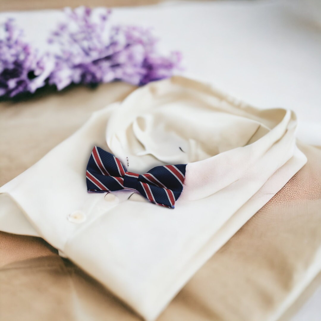 Silk Bow Tie, Costume Bow Tie, Original Blue Red Silk Mycroft Bow Tie