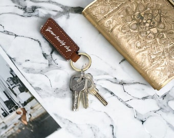 Personalized key ring, leather car key ring, customizable Sofia Shelby wall key ring, wedding idea, birthday gift, engraving