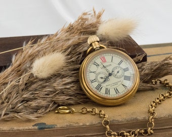 Tusal Swiss Pocket Watch Vintage Ladies Pocket Watch in Gold Plated case mechanical hand wound movement the watch runs Etsy Nederland