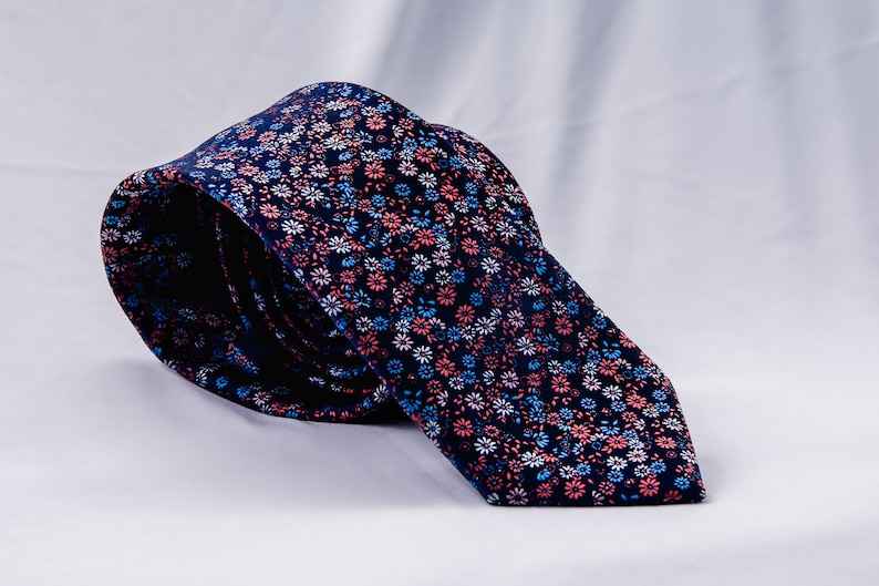 Cravate à motif, cravate de notaire homme, cravate costume en soie fleuri rose Sebastian Wilder, cadeau anniversaire, idée mariage image 6