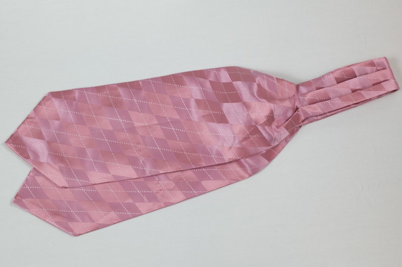 Cravate ascot motif, lavallière foulard, cravate de notaire homme, cravate en soie rose Wilder, cadeau anniversaire, idée mariage image 2