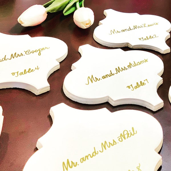 Arabesque Tile Wedding or Event Place Cards / Name Tags