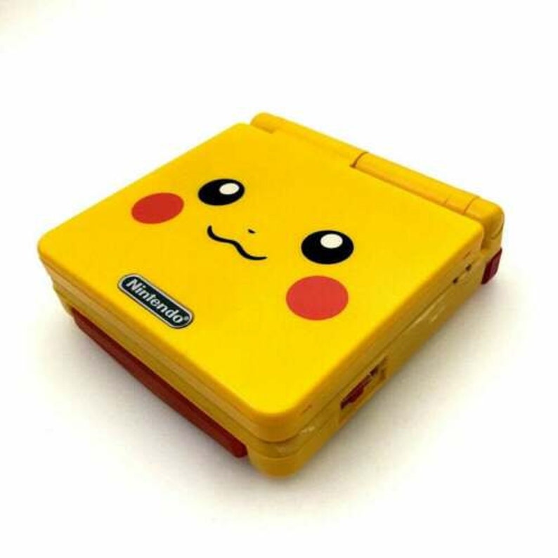 Pikachu Pokemon Nintendo Game Boy GameBoy Advance SP Renoverad Konsol GBA SP ags-001 Frontbelyst Skärm 900mAh Batteri I Förpackning & Laddare bild 2